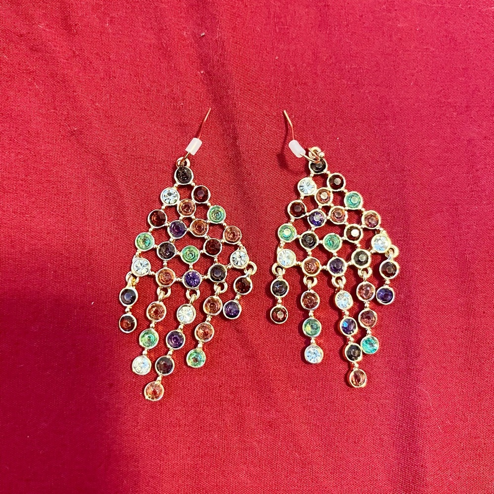 Multicoloured chandelier earrings